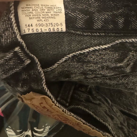 Vintage Levi’s 501 black acid wash Y2K button fly high waisted jeans size 13 J - Picture 7 of 15